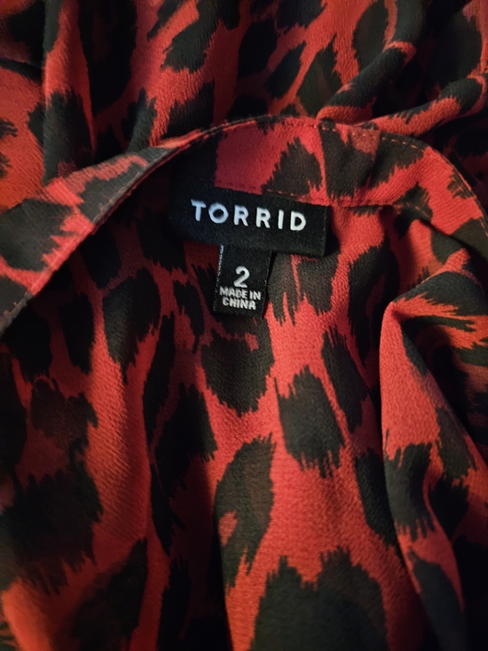 torrid Tops - Torrid Red and Black Animal Print Top